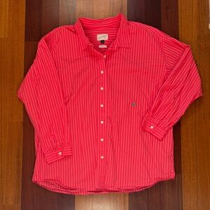 Universal Thread | Oversized Striped Button-Down w/ Flower Detail | Size XL